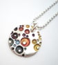 Small Silver Round Coral Pendant - Image 2