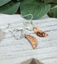Earrings, Sterling Silver Star and Copper Moon Dropper Earrings - Image 7