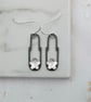 Oxidised sterling silver flower drop earrings - handmade wire earrings 
