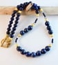 Lapis Lazuli Necklace With Swarovski Crystals - Handmade In Devon - Image 3
