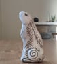 Celtic Moon Hare. Handmade clay statuette