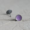 Mauve Oxidised Sterling Silver Little Stud Earrings