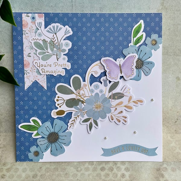 Cards. Card with flowers suitable for a birthday or other special occasion.