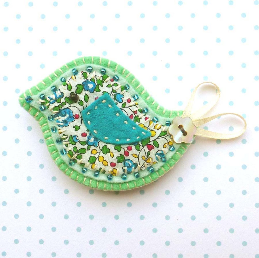 Applique Bird Brooch