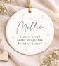 Personalised Pet Memorial Ornament – Always Loved Never Forgotten Keepsake