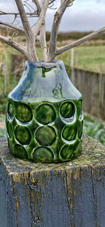 Small green bud vase