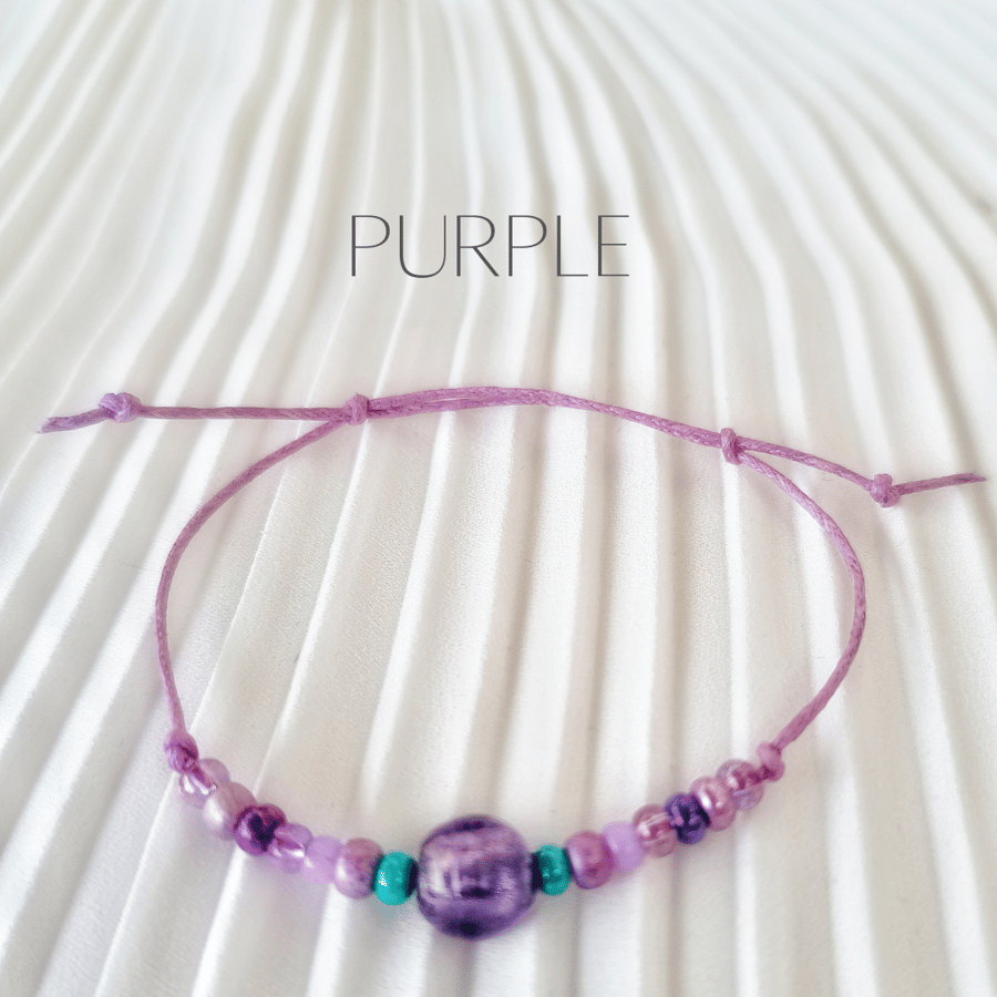 Girl's Adjustable Bracelet, Purple