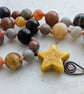 Jasper knotted cord necklace in earthy colours with yellow howlite star - Image 10