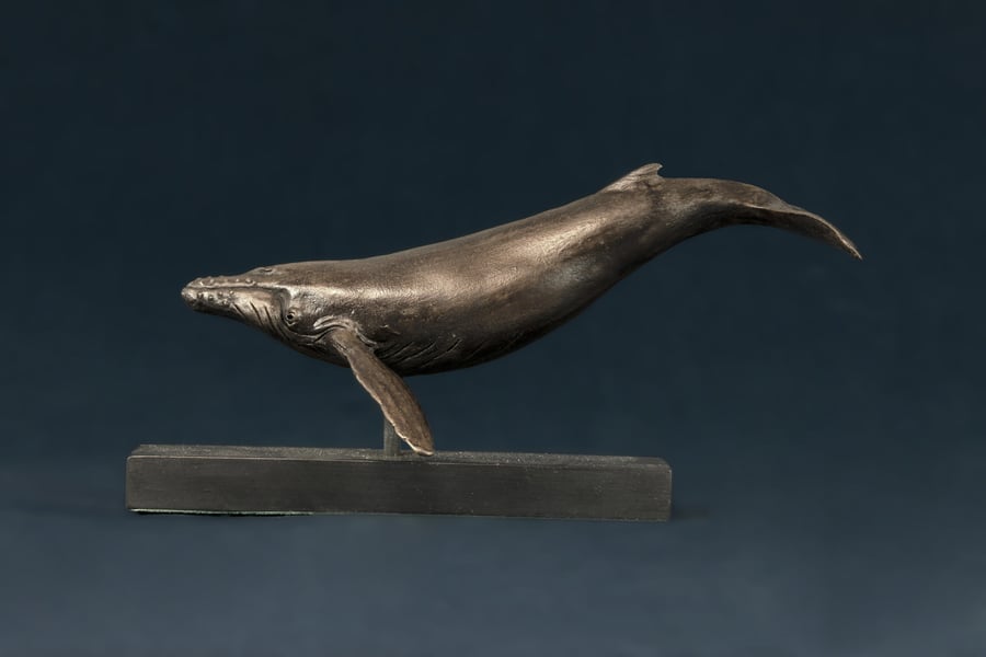 Single Whale Animal Statue Small Bronze Ornament Bronze Resin Sculpture