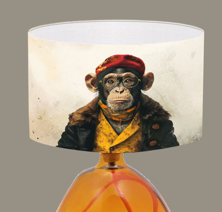 Monkey Print Lampshade - Fun Monkey Portrait Lampshade