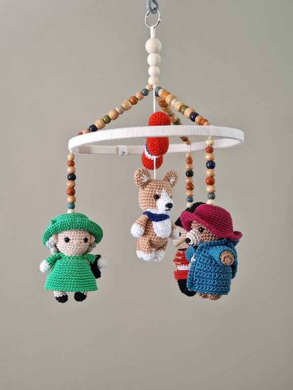 Baby Mobile - Nursery Decor - Crochet Crib Decoration
