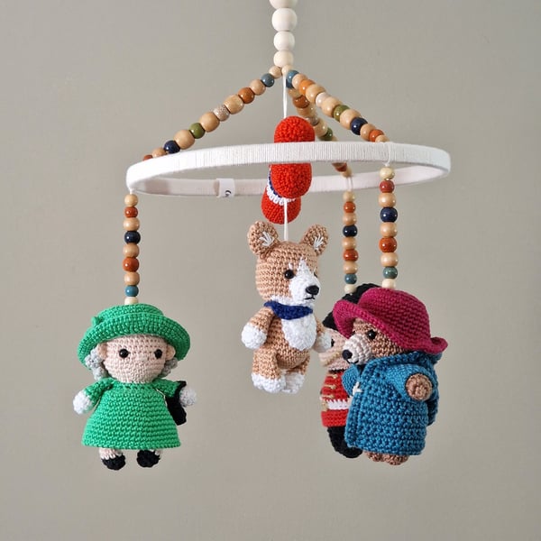 Baby Mobile - Nursery Decor - Crochet Crib Decoration