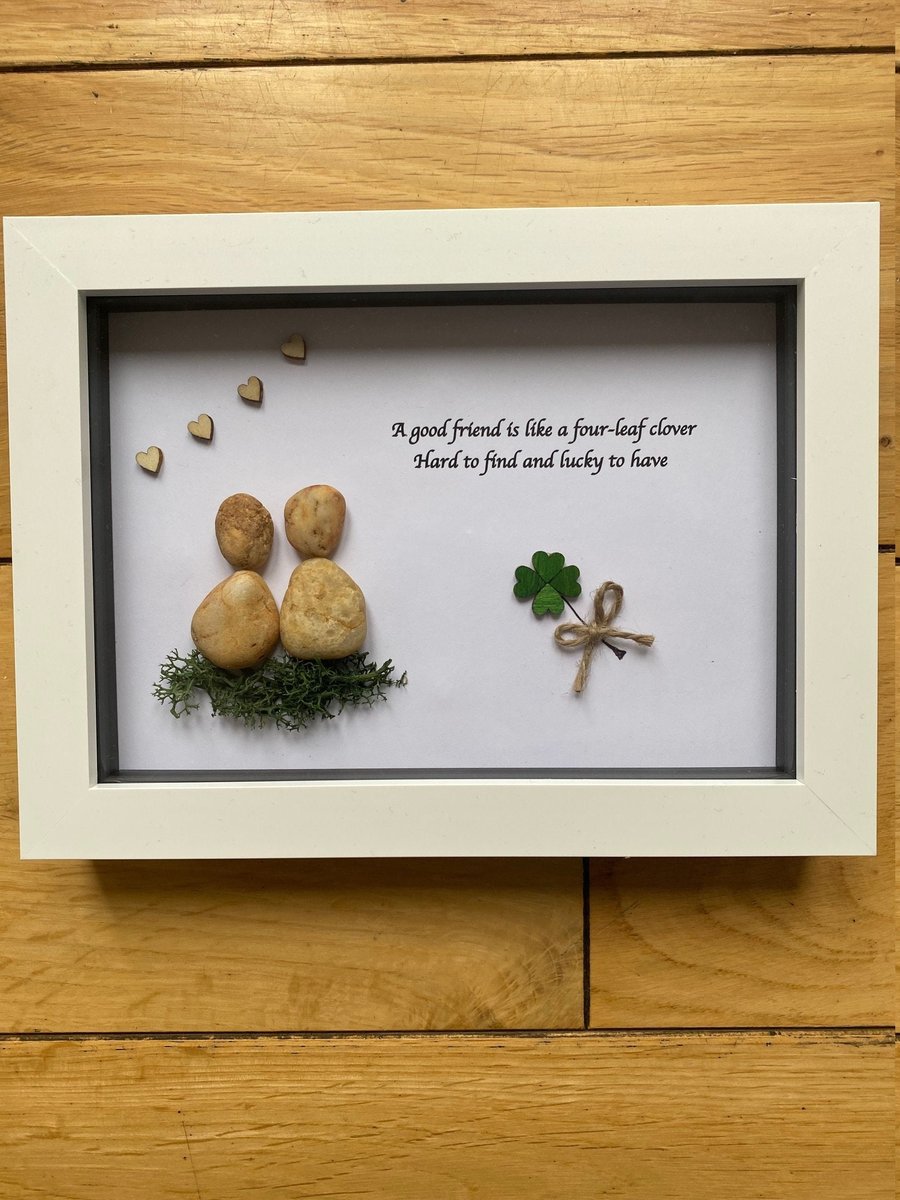 Good Friends Pebble Artwork, Personalised Handmade Gift for a Friend, Friendship