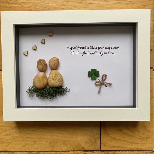 Good Friends Pebble Artwork, Personalised Handmade Gift for a Friend, Friendship
