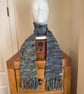 Cosy Blues & Greens 100% Merino Wool Scarf knitted with Malabrigo Yarn