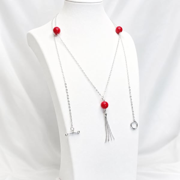 Coral & Sterling Silver Necklace