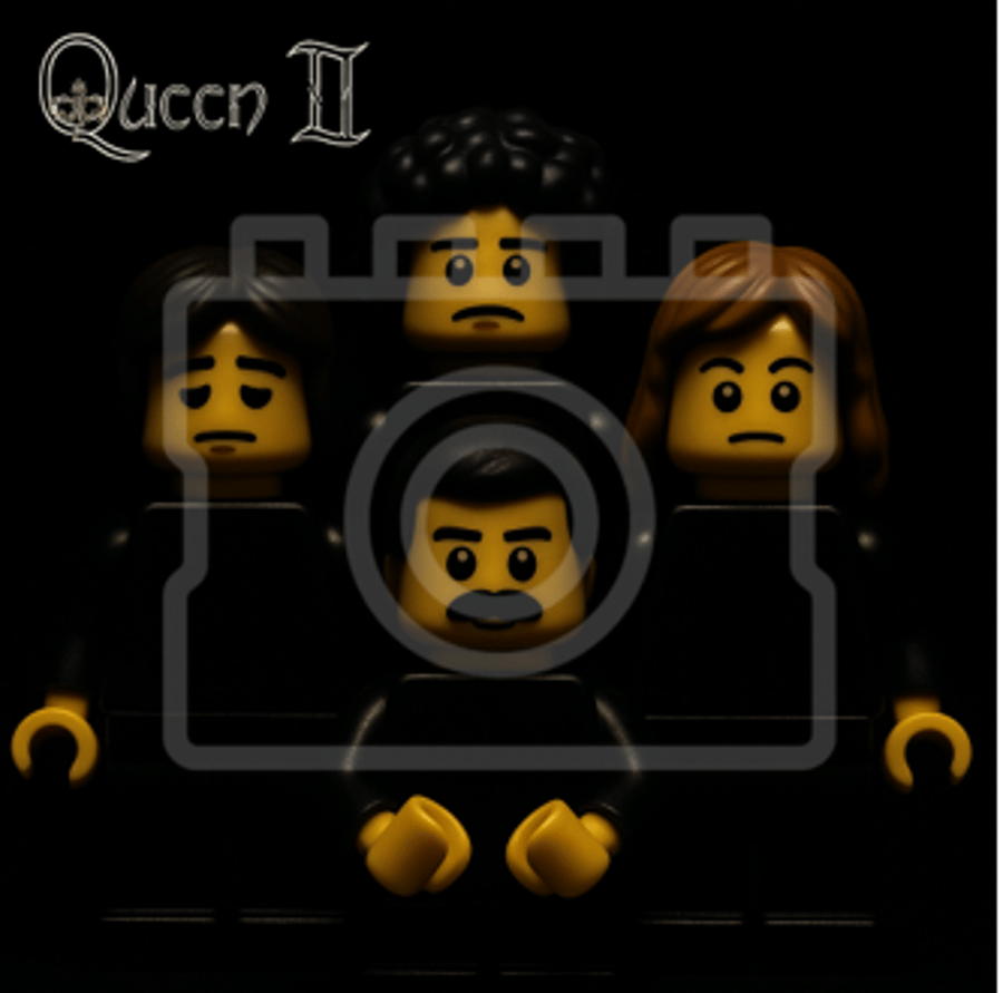 LEGO-Inspired Queen II 5x5" Print (Mounted for 9x9" Frame)