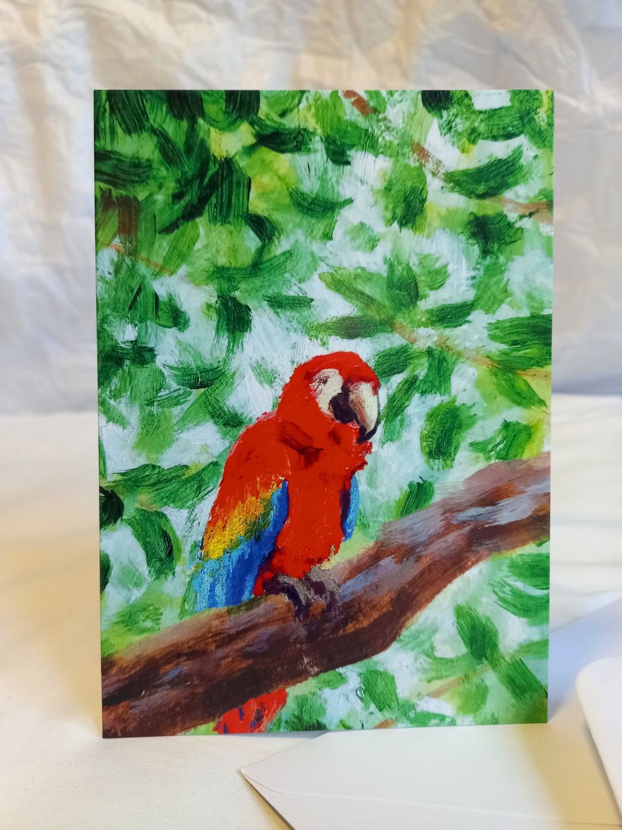 Percy the parrot - art greeting card