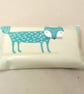 Tissue holder in beige with fox pattern, tissues included, wipe clean - Image 5