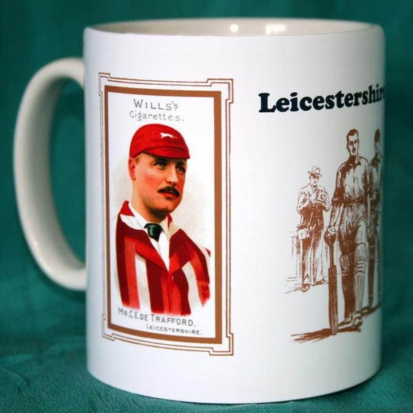 Cricket mug Leicestershire 1901 county players vintage design mug