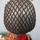 Brown and green sparkle 1940s style snood hairnet. 3 Sizes available
