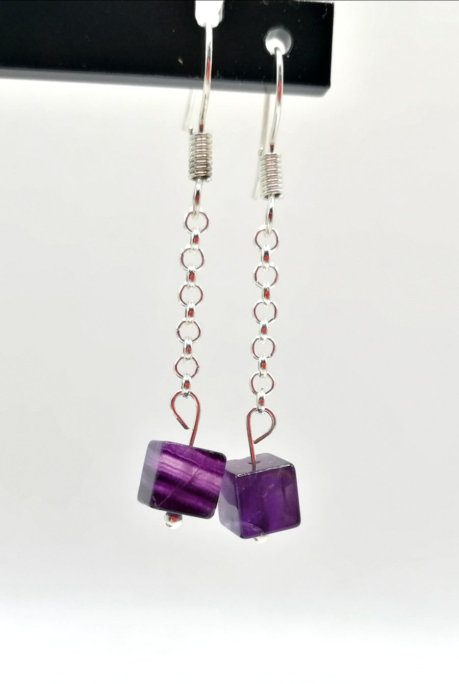 Amethyst Cube Earrings