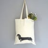Dachshund Tote Bag - Re-Usable Cotton Shopping Bag