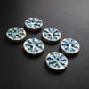 Set of six little snowflake buttons