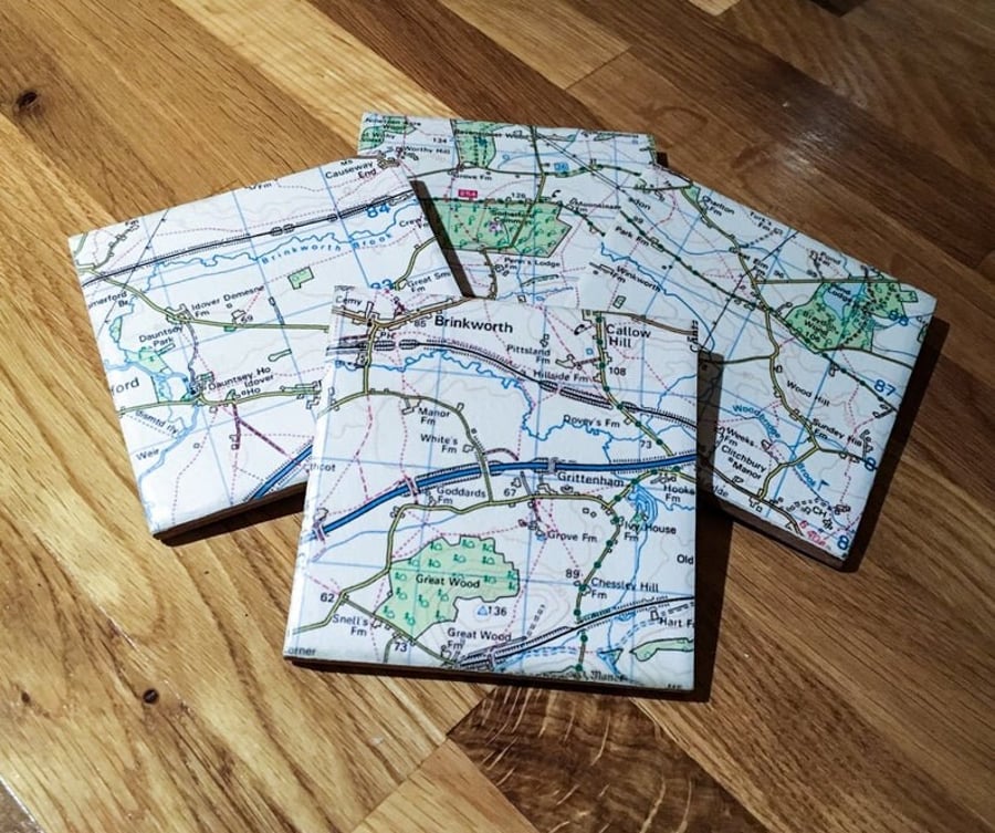 Personalised Map Coaster