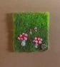 OH LITTLE MUSHROOM  handmade, original, needle felted blank greetings card  - Image 3