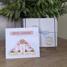 Best Wishes Card With Removable Wooden Cottage Gift