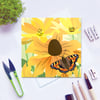 Rudbeckia and Butterfly Card - birthday, floral, summer, Tortoiseshell butterfly