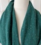 Forest Green with Gold Speckles Infinity Scarf, 100% cotton  - Image 7