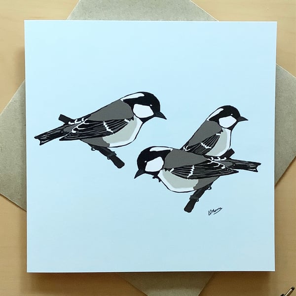 Greetings card - garden birds - birthday card