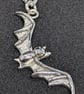 Bat pendant, Bat necklace, Spooky silver pendant - Image 5