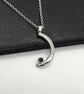 Sapphire crescent moon pendant sterling silver - Image 5
