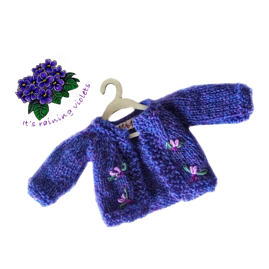 Purple Embroidered Cardigan