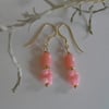 Pretty, Eco Friendly Peach Coral  Gold Vermeil Earrings