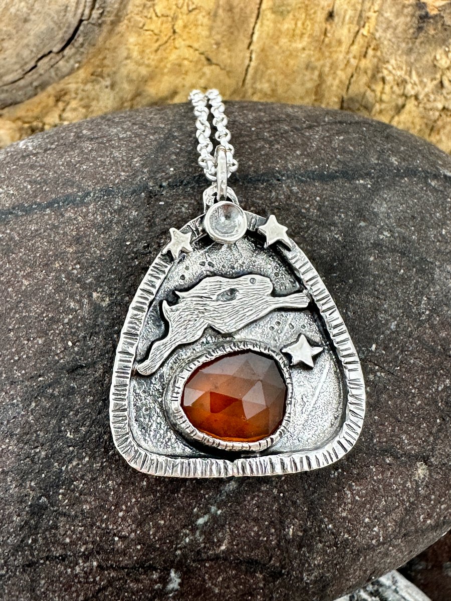 Hare Pendant with Garnet