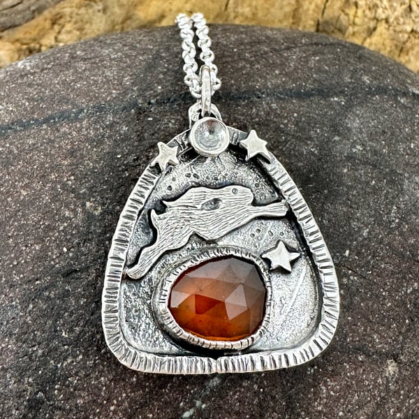 Hare Pendant with Garnet