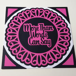 More Than Words Can Say Greeting Card - Pink And Black