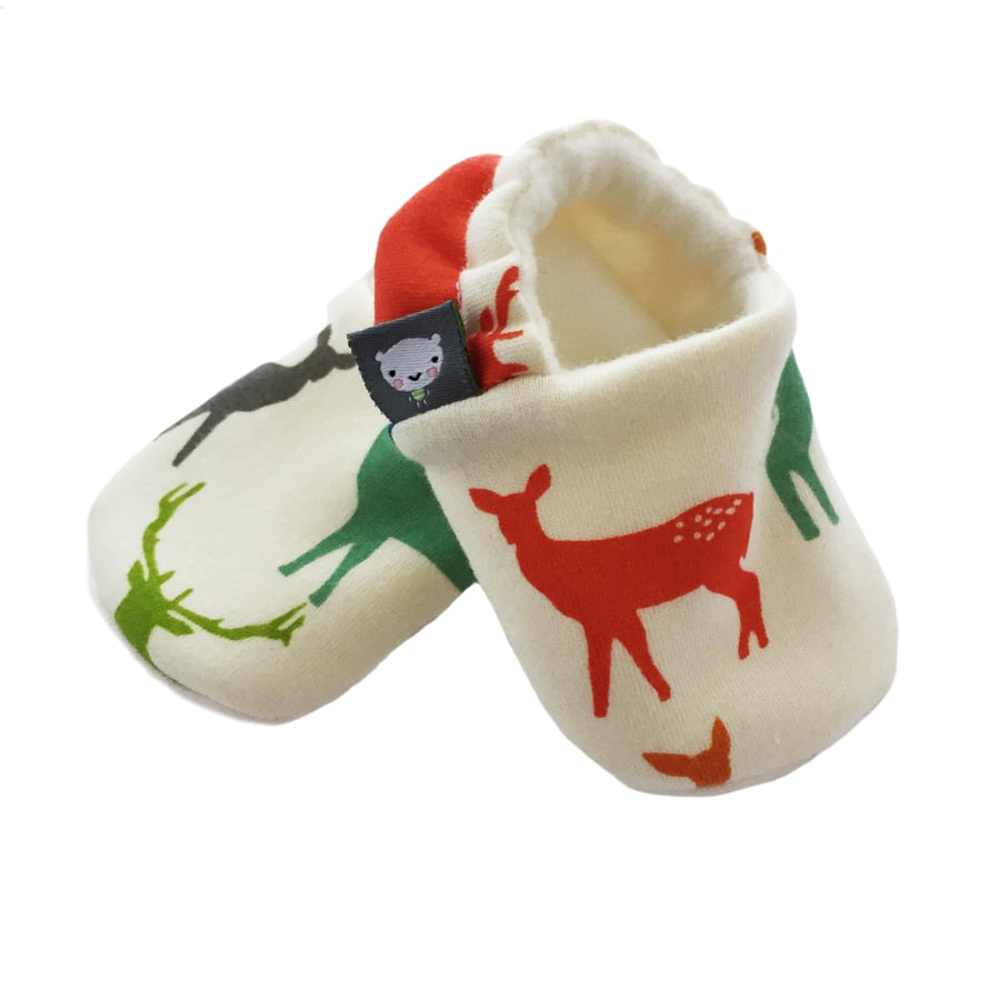 ORGANIC Birch ELK FAMILY MULTI Slippers Pram Shoes NEW BABY GIFT IDEA 0-24M