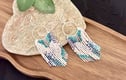 Handwoven fringe earrings