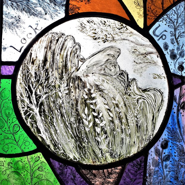 Contemporary Stained Glass Panel - Look Up 