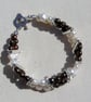 Chocolate Brown & White Freshwater Pearl Glamour Beaded Bracelet "Mocha Crush" - Image 3