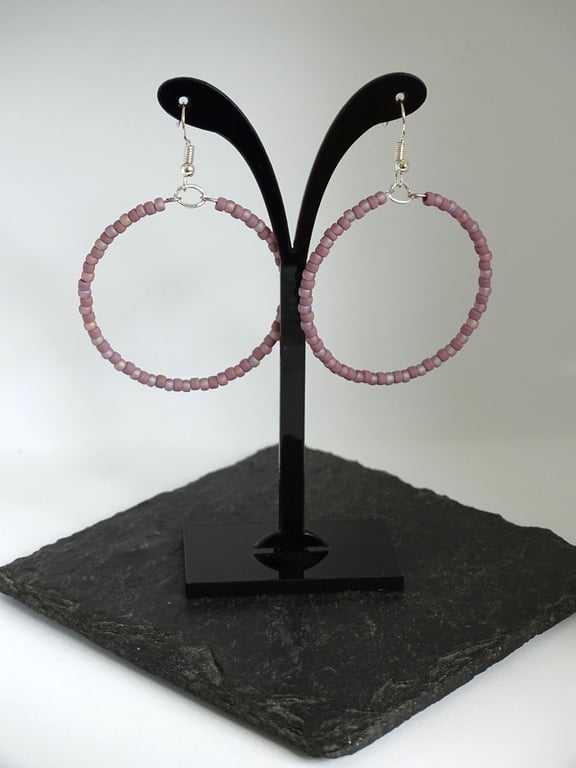 Lilac Hoop Earrings 