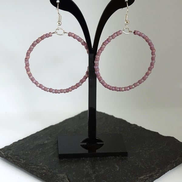 Lilac Hoop Earrings 