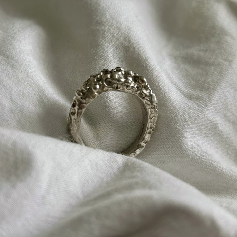 Silver Lava Textured Ring