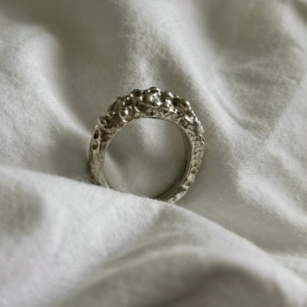 Silver Lava Textured Ring