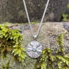 Silver and 18ct gold aquamarine Bloom pendant on chain